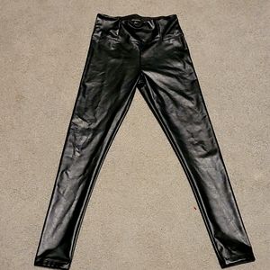 Shinestar Faux Leather Stretch Pants